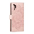 Mandala Embossing Pattern Horizontal Flip Leather Case for Galaxy Note 10 Pro, with Holder & Card Slots & Wallet & Photo Frame & Lanyard(Rose Gold) - 3