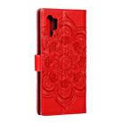 Mandala Embossing Pattern Horizontal Flip Leather Case for Galaxy Note 10 Pro, with Holder & Card Slots & Wallet & Photo Frame & Lanyard(Red) - 3