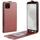 Crazy Horse Vertical Flip Leather Protective Case for Google Pixel 4(Brown) - 1