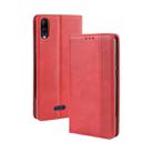 Magnetic Buckle Retro Crazy Horse Texture Horizontal Flip Leather Case for Wiko Y80, with Holder & Card Slots & Photo Frame(Red) - 1