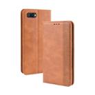 Magnetic Buckle Retro Crazy Horse Texture Horizontal Flip Leather Case for OPPO Realme C2 / A1K , with Holder & Card Slots & Photo Frame(Brown) - 1