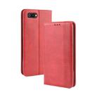 Magnetic Buckle Retro Crazy Horse Texture Horizontal Flip Leather Case for OPPO Realme C2 / A1K , with Holder & Card Slots & Photo Frame(Red) - 1