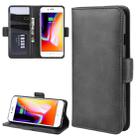 For iPhone SE 2022 / SE 2020 / 8 / 7 Dual-side Magnetic Buckle Horizontal Flip Leather Case with Holder & Card Slots & Wallet & Photo Frame(Black) - 1