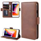 For iPhone SE 2022 / SE 2020 / 8 / 7 Dual-side Magnetic Buckle Horizontal Flip Leather Case with Holder & Card Slots & Wallet & Photo Frame(Brown) - 1