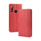 Magnetic Buckle Retro Crazy Horse Texture Horizontal Flip Leather Case for HTC Desire 19+(Desire 19 Plus) , with Holder & Card Slots & Photo Frame(Red) - 1