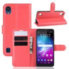 Litchi Texture Horizontal Flip Leather Case for ZTE Blade A5 (2019), with Wallet & Holder & Card Slots(red) - 1