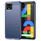 For Google Pixel 4 Brushed Texture Carbon Fiber TPU Case(Navy Blue) - 1