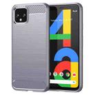 For Google Pixel 4 Brushed Texture Carbon Fiber TPU Case(Grey) - 1