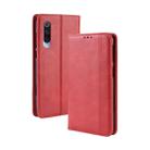 Magnetic Buckle Retro Crazy Horse Texture Horizontal Flip Leather Case for Xiaomi Mi CC9/Xiaomi Mi CC9mt Meitu Edition , with Holder & Card Slots & Photo Frame(Red) - 1