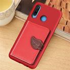Leaf Buckle Litchi Texture Card Holder PU + TPU Case with Card Slot & Holder & Wallet & Photo Frame for Huawei Nove 4E / P30 Lite(Red) - 1