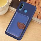 Leaf Buckle Litchi Texture Card Holder PU + TPU Case with Card Slot & Holder & Wallet & Photo Frame for Huawei Nove 4E / P30 Lite(Blue) - 1