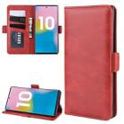 Dual-side Magnetic Buckle Horizontal Flip Leather Case for Galaxy Note 10 Pro, with Holder & Card Slots & Wallet & Photo Frame(Red) - 1