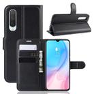 Litchi Texture Horizontal Flip Leather Case for Xiaomi Mi CC9, with Wallet & Holder & Card Slots(Black) - 1