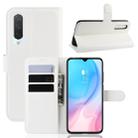 Litchi Texture Horizontal Flip Leather Case for Xiaomi Mi CC9, with Wallet & Holder & Card Slots(White) - 1