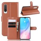 Litchi Texture Horizontal Flip Leather Case for Xiaomi Mi CC9, with Wallet & Holder & Card Slots(Brown) - 1