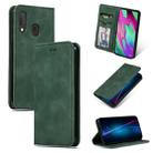 Retro Skin Feel Business Magnetic Horizontal Flip Leather Case for Galaxy A20E & A10E & A202F(Army Green) - 1