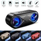 S6 10W Portable Bluetooth 5.0 Wireless Stereo Bass Hifi Speaker, Support TF Card AUX USB Handsfree with Flash LED(Black) - 4