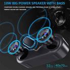 S6 10W Portable Bluetooth 5.0 Wireless Stereo Bass Hifi Speaker, Support TF Card AUX USB Handsfree with Flash LED(Black) - 8