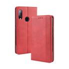 Magnetic Buckle Retro Crazy Horse Texture Horizontal Flip Leather Case for HTC U19E , with Holder & Card Slots & Photo Frame(Red) - 1