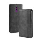 Magnetic Buckle Retro Crazy Horse Texture Horizontal Flip Leather Case for OPPO Reno , with Holder & Card Slots & Photo Frame(Black) - 1