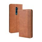 Magnetic Buckle Retro Crazy Horse Texture Horizontal Flip Leather Case for OPPO Reno 10x Zoom / Reno 5G , with Holder & Card Slots & Photo Frame(Brown) - 1
