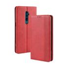 Magnetic Buckle Retro Crazy Horse Texture Horizontal Flip Leather Case for OPPO Reno 10x Zoom / Reno 5G , with Holder & Card Slots & Photo Frame(Red) - 1