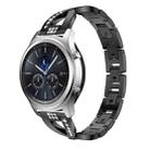 For Samsung GearS3 / Ticwatch Pro / HUAWEI GT Universal 22mm Metal Diamond Strap(black) - 1