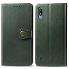 Retro Solid Color Leather Buckle Mobile Phone Protection Leather Case with Photo Frame & Card Slot & Wallet & Bracket Function for Galaxy A10(Green) - 1