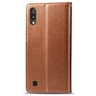 Retro Solid Color Leather Buckle Mobile Phone Protection Leather Case with Photo Frame & Card Slot & Wallet & Bracket Function for Galaxy M10(Brown) - 8