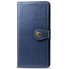 Retro Solid Color Leather Buckle Mobile Phone Protection Leather Case with Photo Frame & Card Slot & Wallet & Bracket Function for Galaxy M10(Blue) - 7