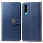 Retro Solid Color Leather Buckle Mobile Phone Protection Leather Case with Photo Frame & Card Slot & Wallet & Bracket Function for Huawei P3(Blue) - 1