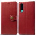 Retro Solid Color Leather Buckle Mobile Phone Protection Leather Case with Photo Frame & Card Slot & Wallet & Bracket Function for Huawei P3(Red) - 1