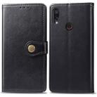 Retro Solid Color Leather Buckle Mobile Phone Protection Leather Case with Photo Frame & Card Slot & Wallet & Bracket Function for Xiaomi Redmi 7(Black) - 1