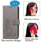 For iPhone 11 Pro Max Four-leaf Clasp Embossed Buckle Mobile Phone Protection Leather Case with Lanyard & Card Slot & Wallet & Bracket Function (Blue) - 3