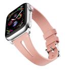 Water Drop-shaped Leather Wrist Strap Watch Band for Apple Watch Series 4 & 3 & 2 & 1 42mm(Pink) - 1