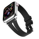 Water Drop-shaped Leather Wrist Strap Watch Band for Apple Watch Series 4 & 3 & 2 & 1 42mm(Black) - 1