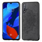 Embossed Mandala pattern PC + TPU + Fabric Phone Case for Huawei Nova5 & Nova 5 Pro ,with  Lanyard & Magnetic(Black) - 1