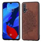 Embossed Mandala pattern PC + TPU + Fabric Phone Case for Huawei Nova5 & Nova 5 Pro ,with  Lanyard & Magnetic(Brown) - 1