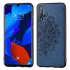 Embossed Mandala pattern PC + TPU + Fabric Phone Case for Huawei Nova5 & Nova 5 Pro ,with  Lanyard & Magnetic(Blue) - 1