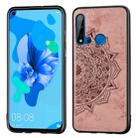 Embossed Mandala pattern PC + TPU + Fabric Phone Case for Huawei P20 Lite (2019) / Nova 5i,with Lanyard & Magnetic(Rose Gold) - 1