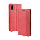 Magnetic Buckle Retro Crazy Horse Texture Horizontal Flip Leather Case for Wiko VIEW 3 LITE , with Holder & Card Slots & Photo Frame(Red) - 1