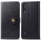 Retro Solid Color Leather Buckle Mobile Phone Protection Leather Case with Photo Frame & Card Slot & Wallet & Bracket Function for Xiaomi CC9(Black) - 1