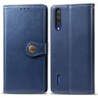 Retro Solid Color Leather Buckle Mobile Phone Protection Leather Case with Photo Frame & Card Slot & Wallet & Bracket Function for Xiaomi CC9(Blue) - 1