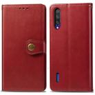 Retro Solid Color Leather Buckle Mobile Phone Protection Leather Case with Lanyard & Photo Frame & Card Slot & Wallet & Bracket Function for Xiaomi Mi CC9e(Red) - 1