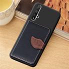 Litchi Pattern Card Bag Wallet Bracket + TPU Phone Case with Card Slot Wallet Bracket Function For Huawei Honor 20(Black) - 1