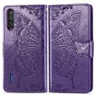 Butterfly Love Flowers Embossing Horizontal Flip Leather Case For Xiaomi CC9 with Holder & Card Slots & Wallet & Lanyard(Dark purple) - 1