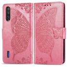 Butterfly Love Flowers Embossing Horizontal Flip Leather Case For Xiaomi Mi CC9e  with Holder & Card Slots & Wallet & Lanyard(Pink) - 1