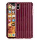 Suitcase Style Striped Soft TPU Case for iPhone X / XS(Claret) - 1