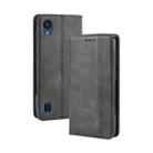 Magnetic Buckle Retro Crazy Horse Texture Horizontal Flip Leather Case for ZTE Blade A5 (2019) , with Holder & Card Slots & Photo Frame(Black) - 1