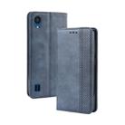 Magnetic Buckle Retro Crazy Horse Texture Horizontal Flip Leather Case for ZTE Blade A5 (2019) , with Holder & Card Slots & Photo Frame(Blue) - 1